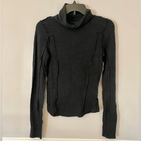 NWOT we the free black fitted long sleeve turtleneck. Size XS - Picture 1 of 7